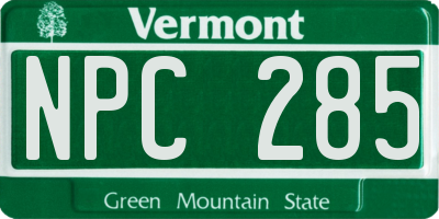 VT license plate NPC285
