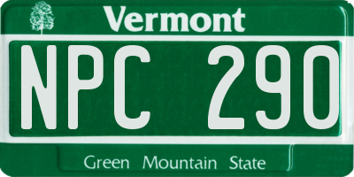 VT license plate NPC290