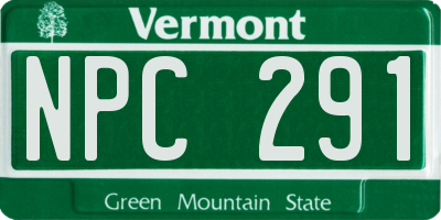 VT license plate NPC291