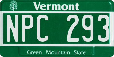 VT license plate NPC293