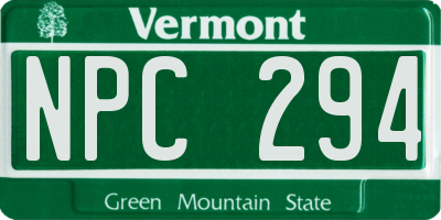 VT license plate NPC294