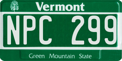 VT license plate NPC299