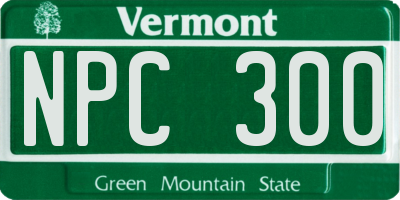 VT license plate NPC300