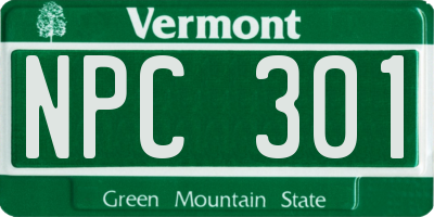 VT license plate NPC301
