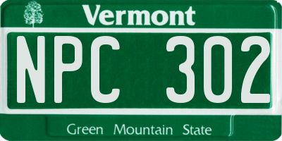 VT license plate NPC302