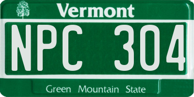 VT license plate NPC304