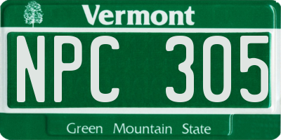 VT license plate NPC305