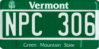 VT license plate NPC306