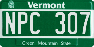 VT license plate NPC307