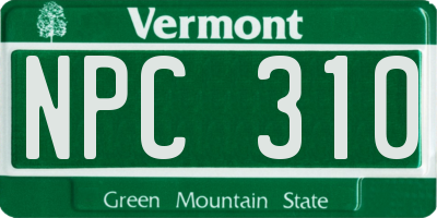 VT license plate NPC310
