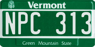 VT license plate NPC313