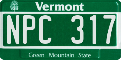 VT license plate NPC317