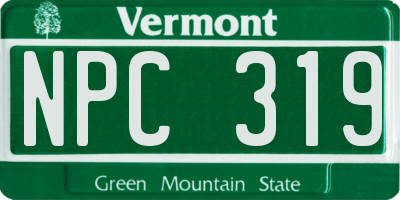 VT license plate NPC319