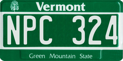 VT license plate NPC324