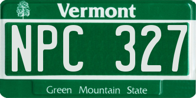 VT license plate NPC327