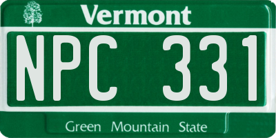 VT license plate NPC331