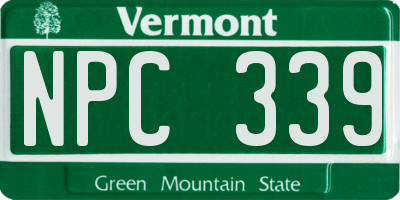 VT license plate NPC339