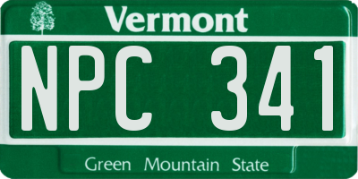 VT license plate NPC341