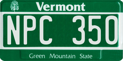 VT license plate NPC350