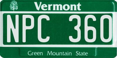 VT license plate NPC360