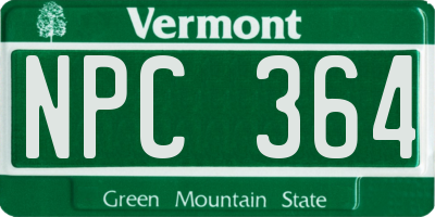 VT license plate NPC364