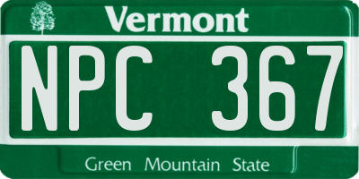 VT license plate NPC367