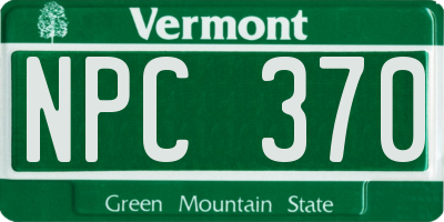 VT license plate NPC370