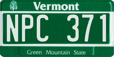 VT license plate NPC371