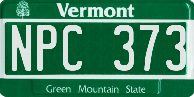 VT license plate NPC373
