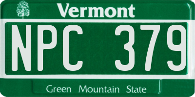 VT license plate NPC379