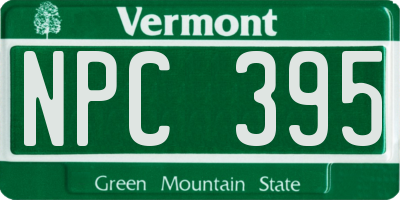 VT license plate NPC395