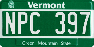 VT license plate NPC397