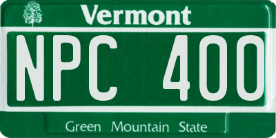 VT license plate NPC400