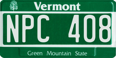 VT license plate NPC408