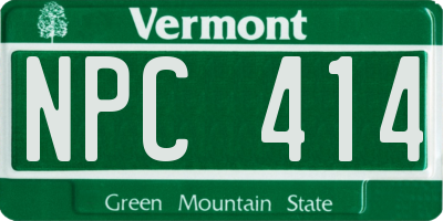 VT license plate NPC414