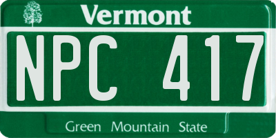 VT license plate NPC417