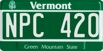 VT license plate NPC420