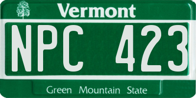 VT license plate NPC423