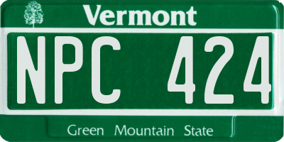 VT license plate NPC424