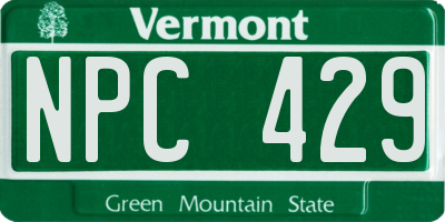 VT license plate NPC429