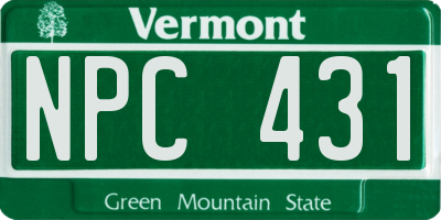 VT license plate NPC431