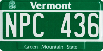 VT license plate NPC436