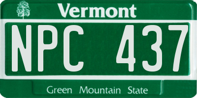 VT license plate NPC437