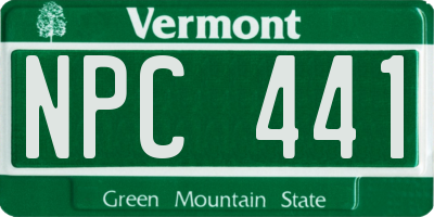 VT license plate NPC441
