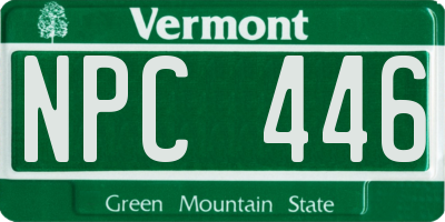 VT license plate NPC446