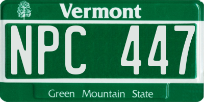 VT license plate NPC447