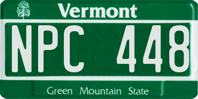 VT license plate NPC448