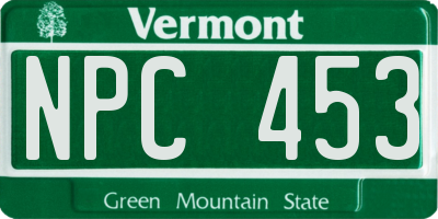 VT license plate NPC453