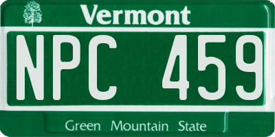 VT license plate NPC459