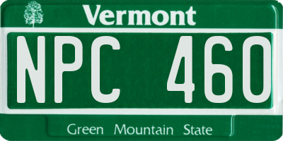 VT license plate NPC460
